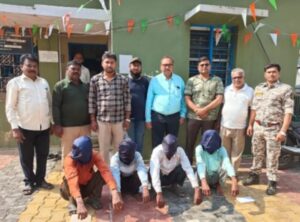 दोन नर अस्वलांची शिकार प्रकरणात चार आरोपींना अटक, सुनावली पाच दिवसांची वन कोठडी