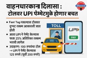 वाहनधारकांना दिलासा : टोलवर UPI पेमेंटमुळे होणार बचत

नवा नियम १५ नोव्हेंबर २०२५ पासून लागू होणार